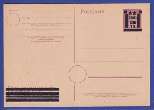 Lokalausgaben Glauchau Ganzsache Wertaufdruck B Mi-Nr. P B893 II ungebraucht