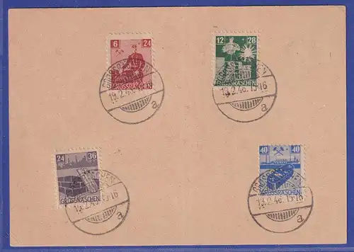 Lokalausgaben Großräschen 1946 Mi-Nr. 43-46 gestempelt auf Postkarte