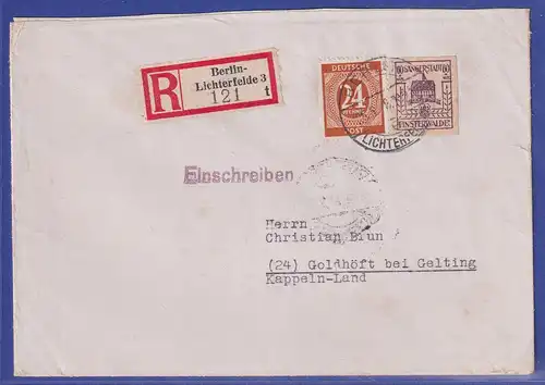 Lokalausgaben Finsterwalde 1946 Mi-Nr. 12 in portogerechter MiF auf R-Brief 