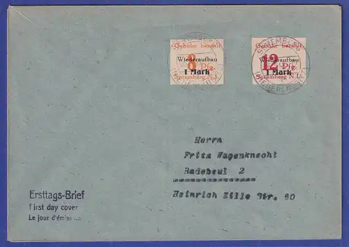 Lokalausgaben Spremberg 1946 Mi-Nr. 19-20 B auf Brief nach Radebeul