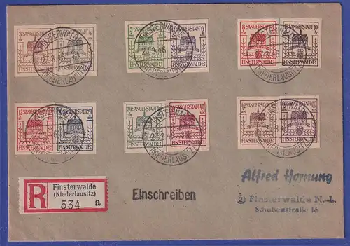 Lokalausgaben Finsterwalde 1946 Mi-Nr. 1-12 auf Orts-R-Brief 