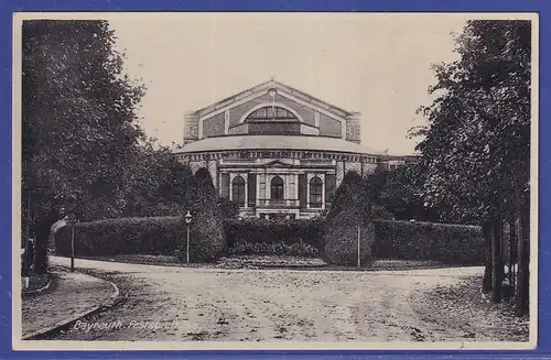 Lokalausgaben Glauchau Mi-Nr. 5 Viererblock O auf AK Grüner Hügel Bayreuth 