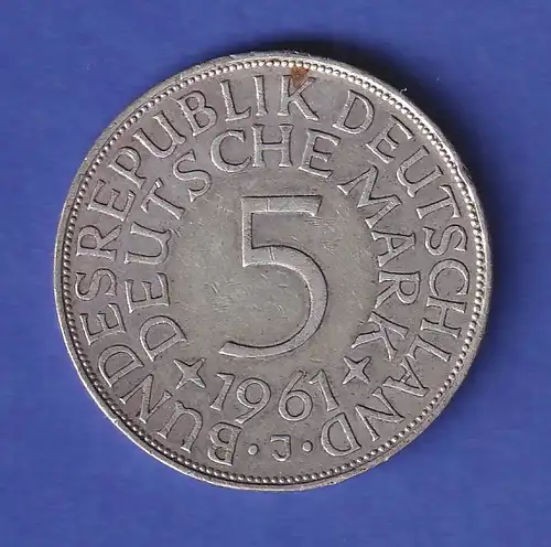Bundesrepublik Kursmünze 5 Mark Silber-Adler 1961, J