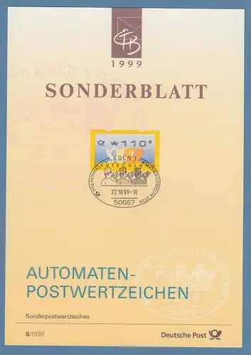 ATM Posthörner Mi.-Nr. 3.2  Wert 110 mit ET-O  auf offiz. Ersttagsblatt ETB 