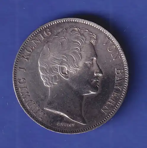Bayern Silbermünze 1 Gulden König Ludwig I. 1844 vz