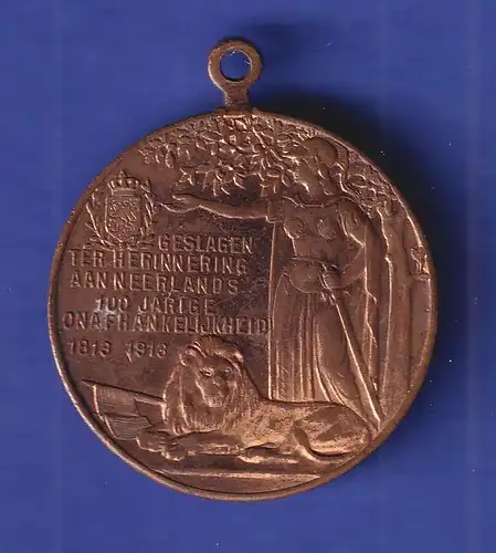 Medaille Ankunft König Willem I. - 100 Jahre Unabhängigkeit der Niederlande 1913