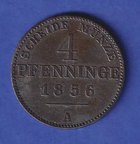 Preußen Kursmünze 4 Pfennige 1856 A vz