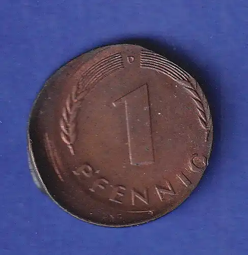 Bundesrepublik 1 Pfennig Verprägung stark dezentriert 1970 D 