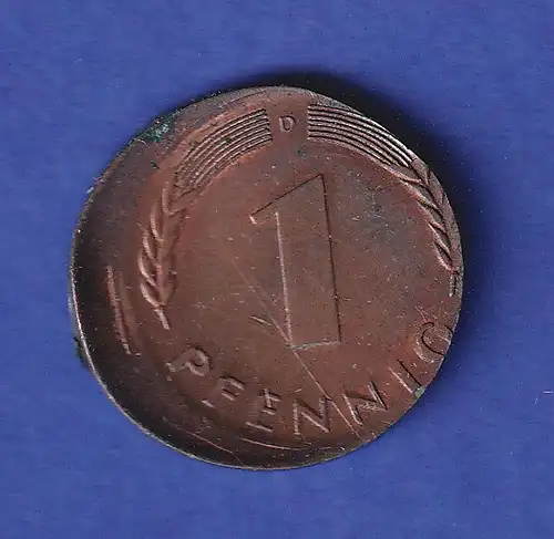 Bundesrepublik 1 Pfennig dezentriert Verprägung, 1970 D