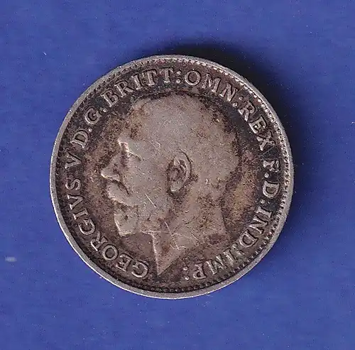 Großbritannien Silbermünze 3 Pence König George V. 1916