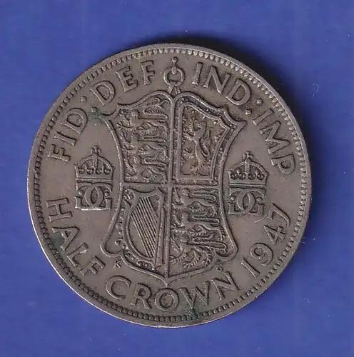 Großbritannien Kursmünze Half Crown König George VI. 1947