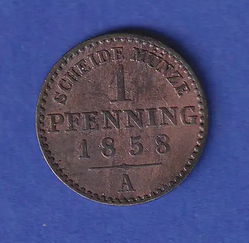 Preußen Kursmünze 1 Pfennig 1858 A