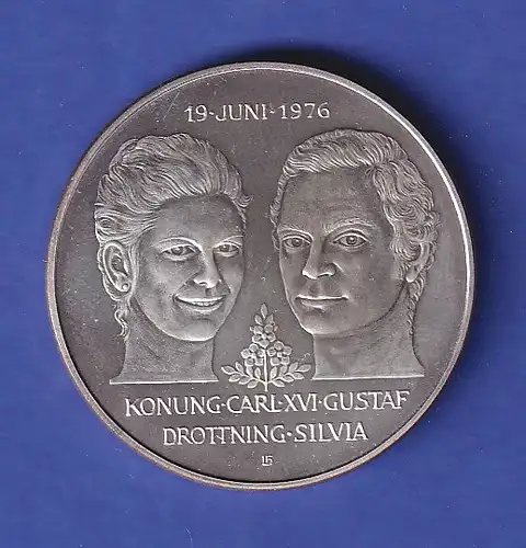 Schweden Silbermünze 50 Kronen Königliche Hochzeit, 1976