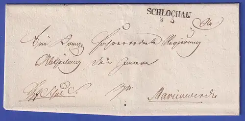 Preußen Vorphila-Brief mit Zweizeiler SCHLOCHAU, Ende der 1820er Jahre