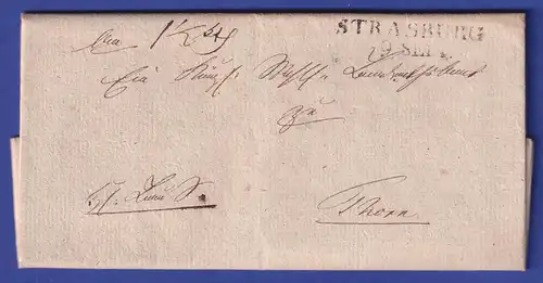 Preußen Vorphila-Brief mit Zweizeiler STRASBURG, 1834