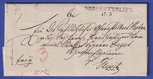 Preußen Vorphila-Brief mit Zweizeiler GROSSSTRELITZ, 1833