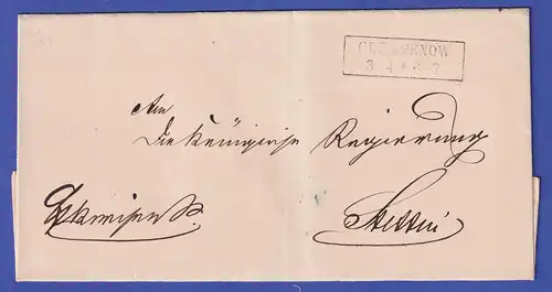 Preußen Vorphila-Dienstbrief mit Zweizeiler ANCLAM, nach 1817
