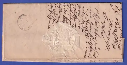 Preußen Dienstbrief mit Zweikreisstempel MERSEBURG, 1864