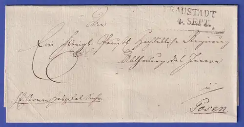 Preußen Vorphila-Brief mit Zweizeiler FRAUSTADT, nach 1825