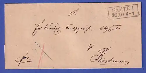 Preußen Dienstbrief mit Rechteckstempel SAMTER, um 1875