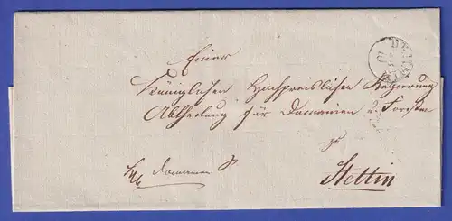 Preußen Vorphila-Dienstbrief mit Einkreisstempel DEMMIN, 1830er Jahre