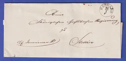 Preußen Vorphila-Dienstbrief mit Einkreisstempel NAUGARD, 1830er Jahre