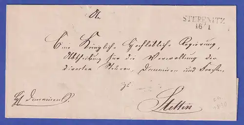 Preußen Vorphila-Dienstbrief mit Zweizeiler STEPENITZ, nach 1825