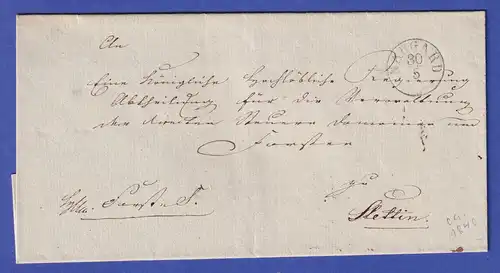 Preußen Vorphila-Dienstbrief mit Einkreisstempel NAUGARD, um 1840