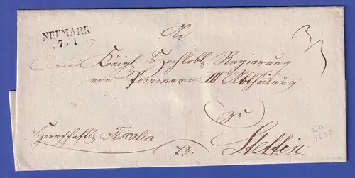 Preußen Vorphila-Dienstbrief mit Zweizeiler NEUMARK, 1830er Jahre