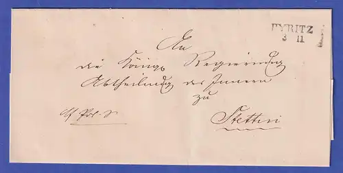 Preußen Vorphila-Dienstbrief mit Zweizeiler PYRITZ, nach 1825