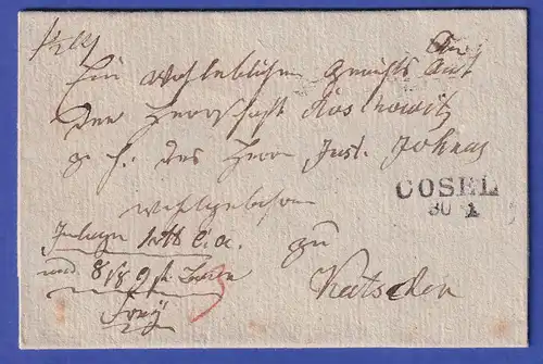 Preußen Vorphila-Brief mit Zweizeiler COSEL, 1833