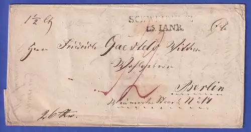 Preußen Vorphila-Brief mit Zweizeiler SCHWEIDNITZ, 1844