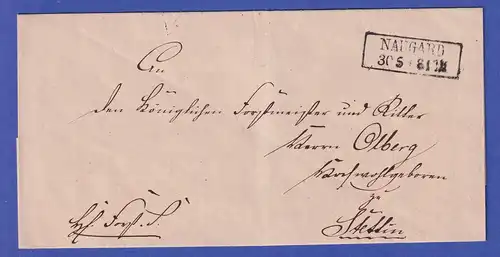 Preußen Dienstbrief mit Rechteckstempel NAUGARD, 1850er Jahre