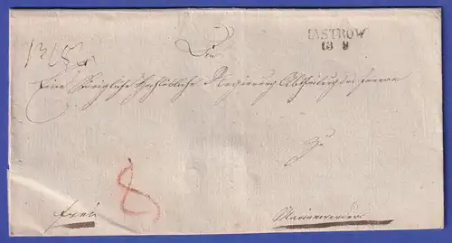 Preußen Vorphila-Dienstbrief mit Zweizeiler IASTROW nach 1825