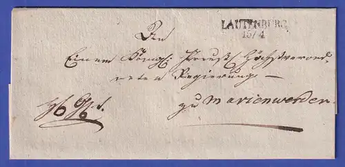 Preußen Vorphila-Dienstbrief mit Zweizeiler LAUTENBURG, nach 1825