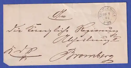 Preußen Brief mit Zweikreisstempel POLN. CRONE, 1864