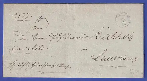 Preußen Vorphila-Dienstbrief mit Einkreisstempel CÖSLIN, um 1830
