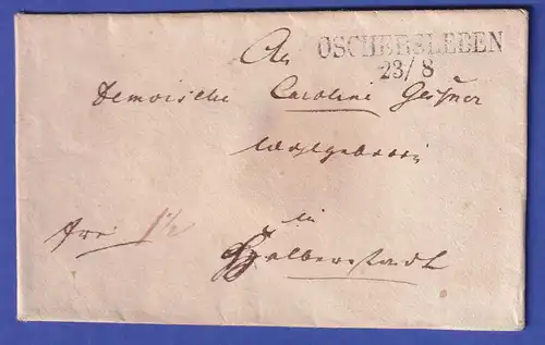 Preußen Brief mit Zweizeiler OSCHERSLEBEN, nach 1825