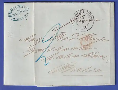 Preußen Brief mit Zweikreisstempel MAGDEBURG 1850