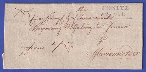 Preußen Vorphila-Dienstbrief mit Zweizeiler KONITZ um 1820