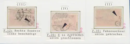 Dt. Reich 1920 Mi.-Nr. A113  Lot 3 Plattenfehler II , III , IV   O  gpr. INFLA