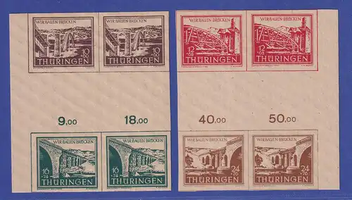 SBZ Thüringen 1946 Brückenbau Mi.-Nr. S Zd 1 und 2 a postfrisch ** 