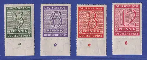 SBZ West-Sachsen 1945 Ziffern Mi.-Nr. 116 Dx -119 Dx ** gepr. JASCH BPP