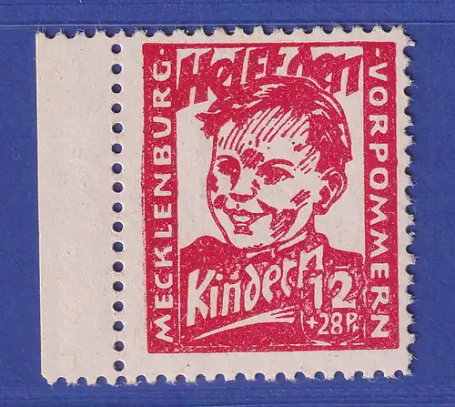 SBZ Mecklenburg-Vorpommern 1945 Kinderhilfe Mi.-Nr. 28 b ** gepr. THOM BPP