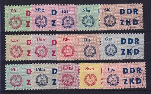 DDR 1963 Dienstmarken C Mi.-Nr. 1-15 mit Ungültig-Stempel