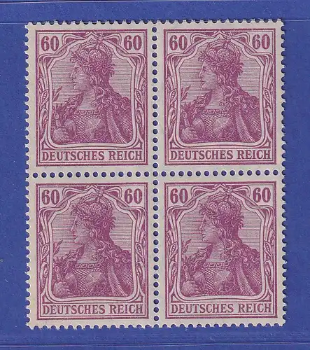 Dt. Reich Germania Kriegsdruck 60 Pf Mi.-Nr. 92 II a Viererblock postfrisch **