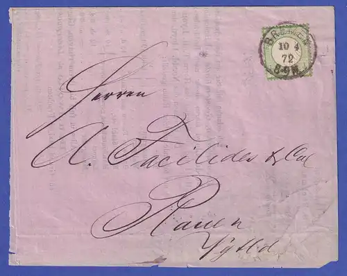 Deutsches Reich kl. Brustschild 1/3 Groschen Mi.-Nr.2 auf Brief aus BREMEN