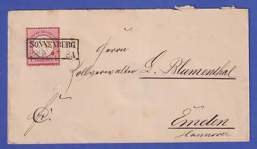 Deutsches Reich gr. Brustschild 1 Groschen Mi.-Nr. 19 auf Brief aus SONNENBURG