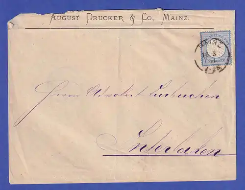 Deutsches Reich gr. Brustschild 7 Kreuzer Mi.-Nr. 26 auf Brief aus MAINZ