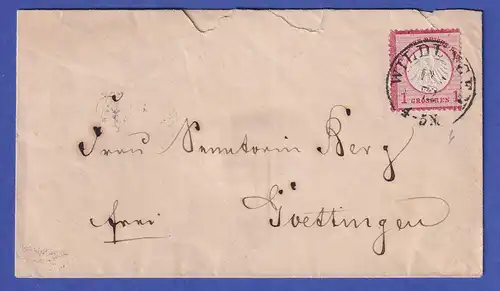 Deutsches Reich kl. Brustschild 1 Gr Mi.-Nr. 4 auf Brief aus WILDUNGEN